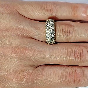 ANEL NO BRUTO PRONTO PARA O BANHO(CX138) - ANEL CRAVEJADO COM MICROS ZIRCÔNIAS - PESO MÉDIO 4,4GR - COMPOSIÇÃO: LATÃO / ZIRCÔNIA - ANEL000510