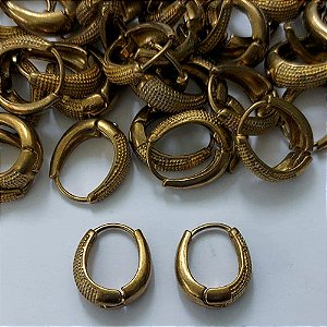 BRINCO NO BRUTO PRONTO BANHO - (CX.106) BRINCO ARGOLA DE PRESSÃO (TRANQUETA) - TAMANHO: 6X19MM - PESO TOTAL 5GR - BRU16037