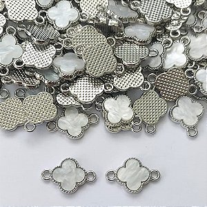 ACESSÓRIO PINGENTE TIPO VAN CLEEF MADRE PÉROLA 12MM COM DUAS ARGOLINHAS - (VENDIDO POR UNIDADE) - BIJU00011