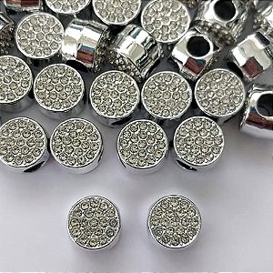 BERLOQUE PARA PULSEIRAS TIPO PANDORA - REDONDO COM BRILHOS 10MM (VENDIDO POR UNIDADE) - BIJU00015