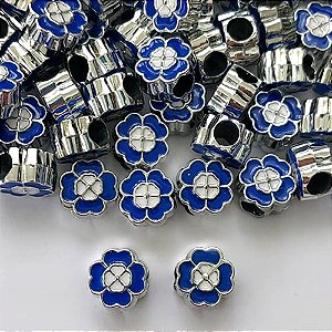 BERLOQUE PARA PULSEIRAS TIPO PANDORA(CX139) - TREVO 4 FOLHAS AZUL 11MM (VENDIDO POR UNIDADE) - BIJU00020