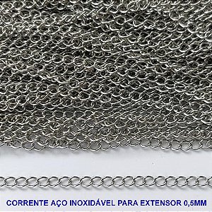CORRENTE EM AÇO INOXIDÁVEL PARA EXTENSOR - (BCOL010) CORRENTE 0,5MM (VENDIDA POR METRO) - AÇO2193