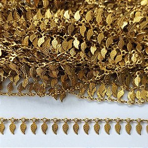 CORRENTE NO BRUTO PRONTO PARA O BANHO - CORRENTE COM FOLHAS 8MM - (VENDIDA POR METRO) - BRU0003222