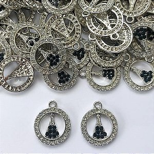 ACESSÓRIO PINGENTE MEDALHA NOSSA SRA APARECIDA COM STRASS 15MM - COMPOSIÇÃO: METAL - BIJU00023