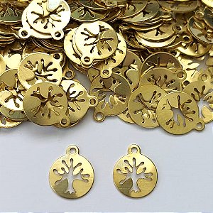 ACESSÓRIO NO BRUTO PRONTO PARA O BANHO - (3.3241) (CX.114) PINGENTE REDONDO ÁRVORE DA VIDA VAZADA 10MM - COMPOSIÇÃO: 100% LATÃO - PESO TOTAL 0,4GR - BRU0003227