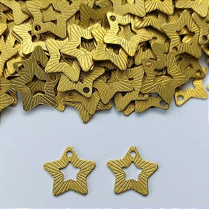 ACESSÓRIO NO BRUTO PRONTO PARA O BANHO - (3.1136F1) (CX.36)( PINGENTE ESTRELA VAZADA 11MM - COMPOSIÇÃO: 100% LATÃO - PESO TOTAL 0,3GR - BRU0003228