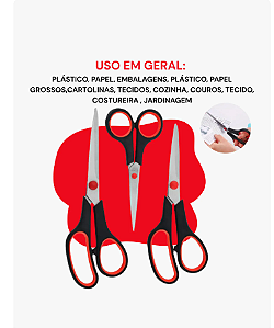 KIT 3 TESOURAS LUATEX Aço Inoxidável Versátil Multifuncional LOJA00025