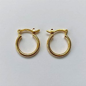 BRINCO FOLHEADO A OURO - BANHADO COM 5 MILÉSIMOS + VERNIZ DIAMOND - (ARJ1253) BRINCO ARGOLA 15MM - OURO569