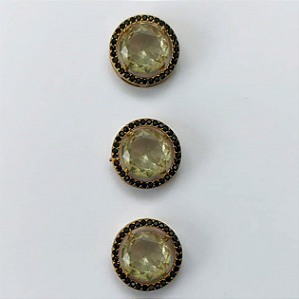 PINGENTE NO BRUTO PRONTO PARA O BANHO - KIT COM 3 PINGENTES COM BASES EM ALTA FUSÃO REDONDAS CRAVEJADAS COM MICROS ZIRCÔNIAS CRISTAIS NEGRO E PEDRA EM ZIRCÔNIA 10MM - PESO TOTAL 6,6GR - BRU0003288