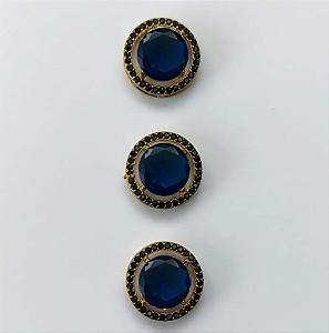 PINGENTE NO BRUTO PRONTO PARA O BANHO - KIT COM 3 PINGENTES COM BASES EM ALTA FUSÃO REDONDAS CRAVEJADAS COM MICROS ZIRCÔNIAS CRISTAIS NEGRO E PEDRA EM ZIRCÔNIA 10MM - PESO TOTAL 6,6GR - BRU0003290