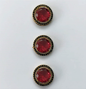 PINGENTE NO BRUTO PRONTO PARA O BANHO - KIT COM 3 PINGENTES COM BASES EM ALTA FUSÃO REDONDAS CRAVEJADAS COM MICROS ZIRCÔNIAS CRISTAIS NEGRO E PEDRA EM ZIRCÔNIA 10MM - PESO TOTAL 6,6GR - BRU0003292