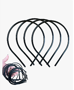 TIARA ARCO ARQUINHO Fina Preta 5mm Para Encapar Forrar Cor Preto LOJA00068