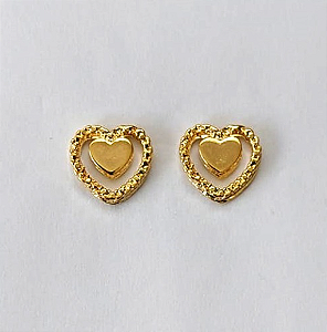 BRINCO FOLHEADO A OURO - BANHADO COM 5 MILÉSIMOS + VERNIZ DIAMOND - BRINCO DE PINO - 10MM - OURO612