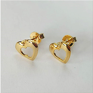 BRINCO FOLHEADO A OURO - BANHADO COM 5 MILÉSIMOS + VERNIZ DIAMOND - BRINCO DE PINO - 10MM - OURO613