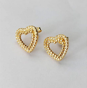 BRINCO FOLHEADO A OURO - BANHADO COM 5 MILÉSIMOS + VERNIZ DIAMOND - BRINCO DE PINO - 10MM - OURO614