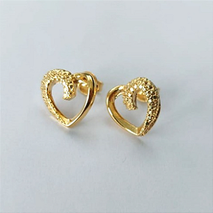 BRINCO FOLHEADO A OURO - BANHADO COM 5 MILÉSIMOS + VERNIZ DIAMOND - BRINCO DE PINO - 10MM - OURO616