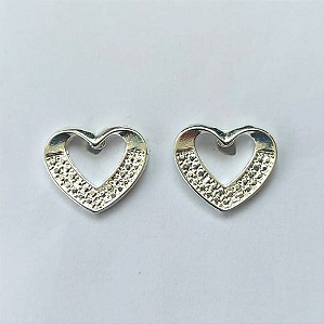 BRINCO FOLHEADO A PRATA COM 50 MILÉSIMOS + VERNIZ DIAMOND TAMANHO 10MM -(CRIS) BRINCO DE PINO- PRA657