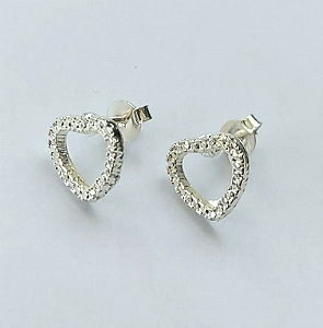 BRINCO FOLHEADO A PRATA COM 50 MILÉSIMOS + VERNIZ DIAMOND TAMANHO 10MM -(CRIS) BRINCO DE PINO- PRA659