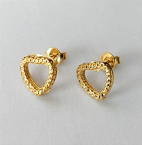 BRINCO FOLHEADO A OURO - BANHADO COM 5 MILÉSIMOS + VERNIZ DIAMOND - (CRIS) BRINCO DE PINO DE 12MM - OURO647