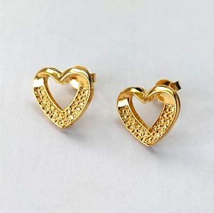 BRINCO FOLHEADO A OURO - BANHADO COM 5 MILÉSIMOS + VERNIZ DIAMOND - (CRIS) BRINCO DE PINO DE 12MM - OURO652