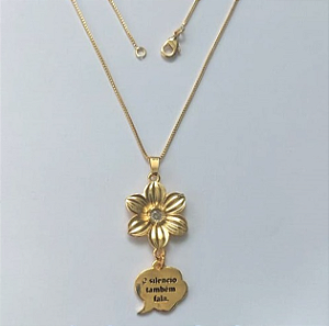 GARGANTILHA FOLHEADO A OURO - BANHADO COM 5 MILÉSIMOS + VERNIZ DIAMOND - (CRIS) - OURO659