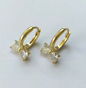 BRINCO NO BRUTO PRONTO PARA O BANHO(CX142)( BRINCO DE ARGOLINHA PRESSÃO COM PEDRA DE ZIRCONIA ) PESO 2,4GR / BRU0003322