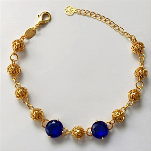 PULSEIRA FOLHEADO A OURO( TAMANHO 18CM) + EXTENSOR ZIRCONIAS DE 10MM/BASE EM ALTA FUSÃOOURO672