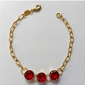 PULSEIRA FOLHEADO A OURO( TAMANHO 18CM) + EXTENSOR ZIRCONIAS DE 10MM/BASE EM ALTA FUSÃOOURO674