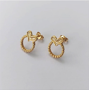 BRINCO FOLHEADO A OURO (CINCO MILESSIMO+VERNIZ(CRIS)TAMANHOI 12MM - OURO694