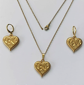 CONJUNTO NO BRUTO PRONTO PARA O BANHO(E346)PESO TOTAL 5,9GR - COM CORRENTE CADEADO E BRINCO COM BASE ARGOLINHA DE PRESSÃO BRU3339