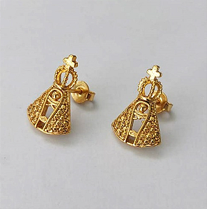 BRINCO FOLHEADO A OURO + VERNIZ DIAMONT (SIMPLES E DELICADO)TAMANHO 12CM - OURO723