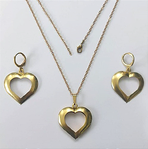 CONJUNTO NO BRUTO PRONTO PARA O BANHO(303)PESO TOTAL 7.6GR - COM CORRENTE CADEADO E BRINCO COM BASE ARGOLINHA DE PRESSÃO BRU000335