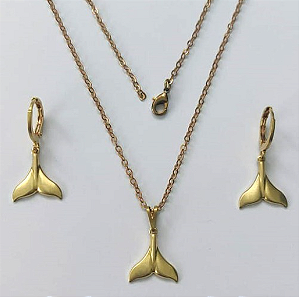 CONJUNTO NO BRUTO PRONTO PARA O BANHO(3816)PESO TOTAL - 4.2GR - COM CORRENTE CADEADO E BRINCO COM BASE ARGOLINHA DE PRESSÃO BRU0003362