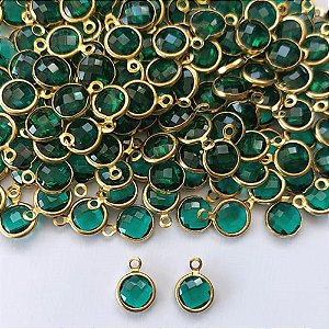 ACESSÓRIO NO BRUTO PRONTO PARA O BANHO - (POTE) PINGENTE PEQUENO REDONDO 8MM VERDE - PESO TOTAL 0,7GR - COMPOSIÇÃO: LATÃO / VIDRO (VENDIDO POR UNIDADE) BRU0003373