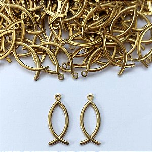 ACESSÓRIO NO BRUTO PRONTO PARA O BANHO - (CX.67) (1324) PINGENTE SÍMBOLO CRISTÃO 20MM - PESO TOTAL 0,5GR - COMPOSIÇÃO: 100% LATÃO - BRU0003376