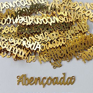 ACESSÓRIO NO BRUTO PRONTO PARA O BANHO - (488) PINGENTE EM FOTOCORROSÃO ABENÇOADA 44MM - PESO TOTAL 0,4GR - COMPOSIÇÃO: 100% LATÃO - BRU0003379