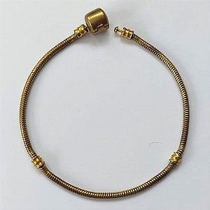 PULSEIRA NO BRUTO PRONTA PARA O BANHO(CX142) -(AV) PULSEIRA FINA TIPO PANDORA COM TRAVAS - TAMANHO ''19CM'' PESO: 5,8GR - BRU16312