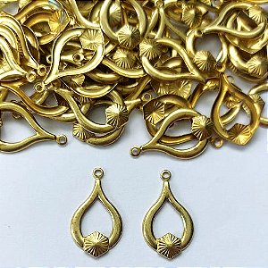 ACESSÓRIO NO BRUTO PRONTO PARA O BANHO - (CX.67) (V3986) GOTA VAZADA 22MM - PESO TOTAL 0,3GR - COMPOSIÇÃO: 100% LATÃO - BRU0003401