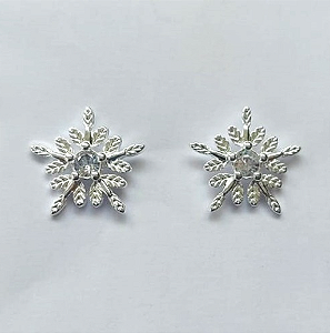 BRINCO FOLHEADO A PRATA COM 50 MILÉSIMO+ VERNIZ DIAMOND - BRINCO CRAVEJADA ZIRCONIAS 13MM - PRA748