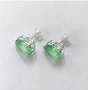 BRINCO FOLHEADA A PRATA COM 50 MILÉSIMOS + VERNIZ DIAMOND - BRINCOS DE PINO COM BASE EM ALTA FUSÃO E PEDRA EM ZIRCÔNIA GOTA 10X14MM-PRA751