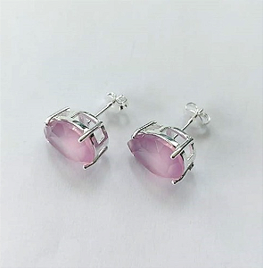 BRINCO FOLHEADA A PRATA COM 50 MILÉSIMOS + VERNIZ DIAMOND - BRINCOS DE PINO COM BASE EM ALTA FUSÃO E PEDRA EM ZIRCÔNIA GOTA 10X14MM-PRA752