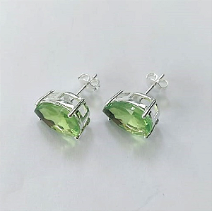 BRINCO FOLHEADA A PRATA COM 50 MILÉSIMOS + VERNIZ DIAMOND - BRINCOS DE PINO COM BASE EM ALTA FUSÃO E PEDRA EM ZIRCÔNIA GOTA 10X14MM-PRA758