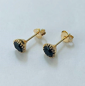 BRINCO FOLHEADO A OURO 5 MILÉSIMOS + VERNIZ DIAMOND -BRINCO DE PINO- TAMANHO 6MM - OURO911