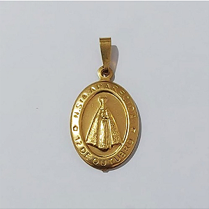 PINGENTE NO BRUTO PRONTO PARA O BANHO(E1776) -NOSSA SENHORA APARECIDA DUPLA 28MM - PESO: 1.9GR - BRU0003452
