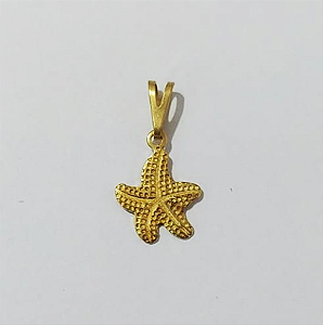 PINGENTE NO BRUTO PRONTO PARA O BANHO (100% LATÃO )(E2832) -Estrela do mar 14mm - PESO: 0,3GR - BRU0003455