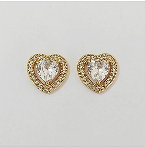 BRINCO FOLHEADO A OURO - BANHADO COM 5 MILÉSIMOS + VERNIZ DIAMOND - BRINCO CRAVEJADO ( TAMANHO 12MM- OURO944