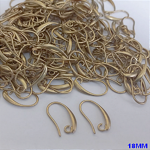 ACESSORIO NO BRUTO PRONTO PARA O BANHO (18MM) ALTAS FUSÃO - BASE DE BRINCO TIPO ANZOL - (VENDIDA POR PAR) PESO DO PAR 0,7GR ( DMB006)- BRU0003489