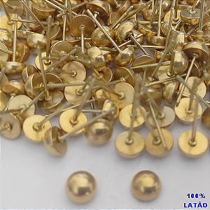 BRINCO NO BRUTO PRONTO PARA O BANHO(CX143)(COMPOSIÇÃO 100% LATÃO TAMANHO 05MM BRINCO DE PINO MEIA BOLA - PESO 01GR BRU0003494