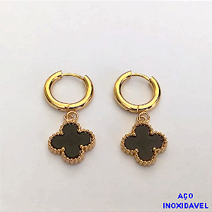 BRINCO EM AÇO INOXIDÁVEL(CX143) BRINCO ARGOLINHA DE PRESSÃO(DOURADO) VAN CLEEF 12MM - COMPOSIÇÃO: AÇO INOXIDÁVEL - AÇO1941