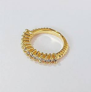 ANEL DE FALANGE FOLHEADO A OURO - BANHADO COM 5 MILÉSIMOS + VERNIZ DIAMOND -TODO EM MICRO ZIRCONIAS - OURO965